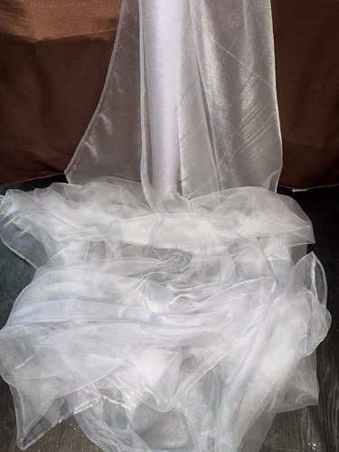 White sheer organza fabric - 1m,