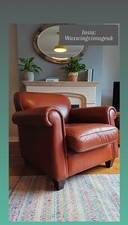 Laura Ashley Exmoor Brown Leather Armchair Chair