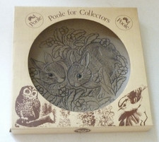 POOLE POTTERY Rabbit design COLLECTORS PIN DISH / WALL PLAQUE IN ORIGINAL BOX