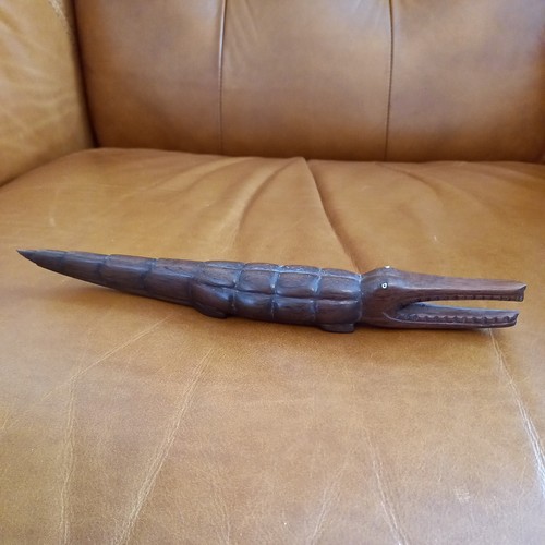 Vintage wooden crocodile - vintage,