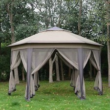 Large Pop Up Gazebo 4x4 Hexagon Patio Instant Tent Waterproof Garden Marquee
