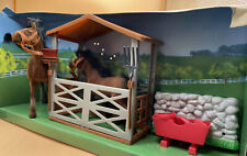 Chestnut Ridge Horse Stable Playset 1996 Boxed Farm Scene Flocked Figures VGC