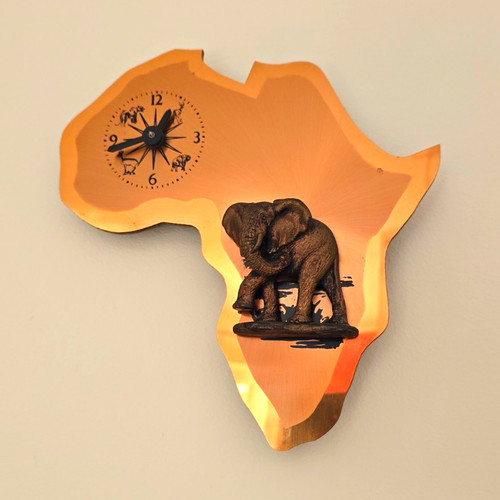 Copper metal africa shaped - metal,