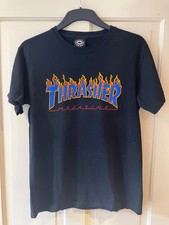 Thrasher Flame Logo Skateboard T Shirt Size S