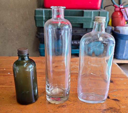 Lot vintage glass bottles - 3,