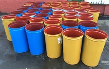 Extra Large Planter Container Metal Bin 210L Shipping Drum Open Top Tree Pot