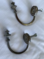 Antique French Solid Brass Curtain Tie Backs Gilt Brass Circa 1900