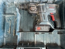 Bosch GBH 18V-20 SDS Drill with 5.0Ah Battery 2 SDS Bits Case Used No Charger