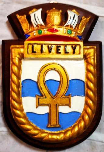 Hms lively ship crest plaque - hms,
