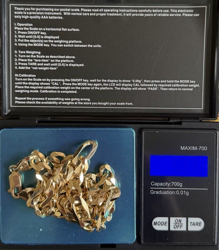 Hallmarked gold necklace chain - gold,