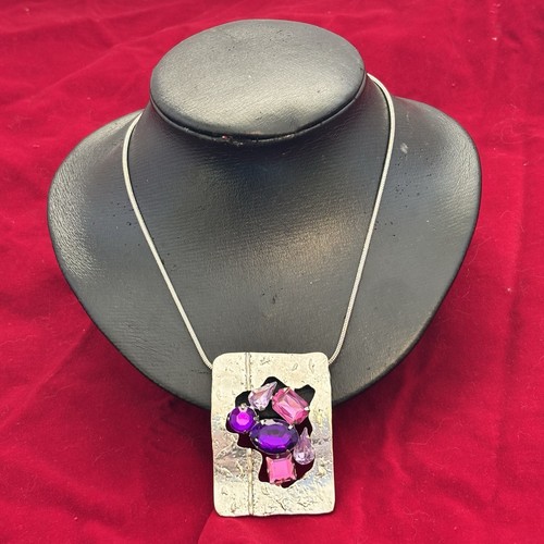 Statement necklace purple - necklace., &