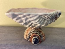 Vintage SYLVAC POTTERY NEW SHELL RANGE Pedestal Footed FLOWER BOWL VASE 60s 3529