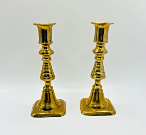 Pair victorian brass - pair,
