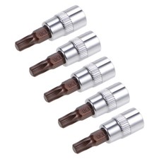 5 Pcs 1/4" Drive x T30 Torx Bit Socket S2 Steel Bits CR-V Sockets 38mm Length