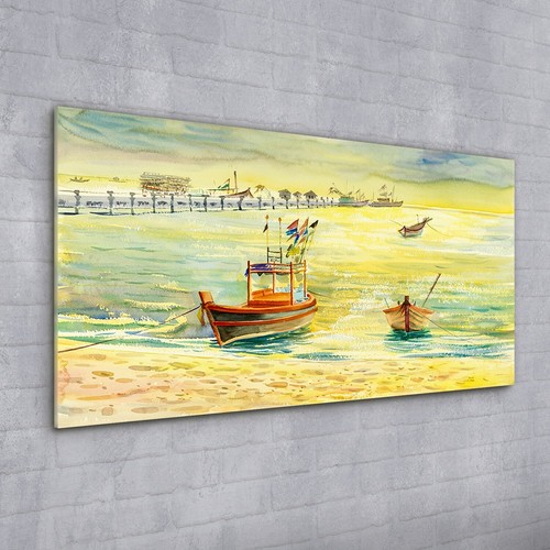 Print glass painting - print, beach