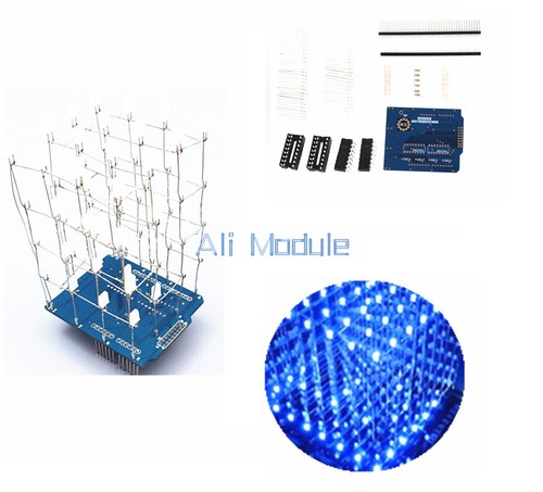 Blue led 4x4x4 light cube - 4x4x4,