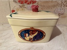 Vintage 90's Beauty & The Beast Clover Butter Dish Disney Special Edition
