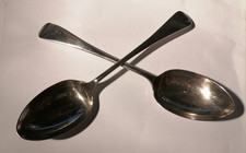 PAIR of STERLING SILVER SERVING SPOONS 1931 Cooper Bros & Sons Sheffield