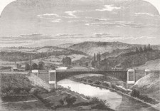 SHROPSHIRE. Albert Edward Bridge. Coalbrookdale Railway over the Severn 1865