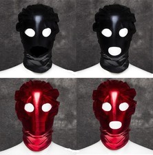 PVC Wet Look Full Head & Open Eye Mouth Fancy Head hood Mask Blindfold UK Seller