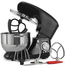 Food Stand Mixer Electric 5.5L Handle 6 Speed 4 Attachments Spatula Andrew James