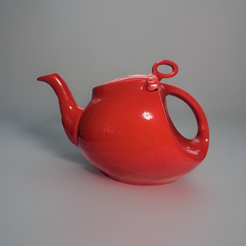 Red ceramic tea pot - tea, vintage