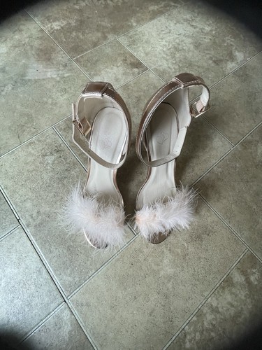 Rose gold coloured high heels - high,