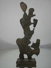 Antique Vintage Brutalist Abstract Expressionist Bronze Brass Figural Sculpture.
