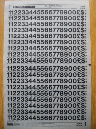 Letraset numbers helvetica - letraset,