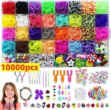 10000Pcs Assorted Colour Rubber Kit Box Loom Bands DIY Bracelet Making Set UK