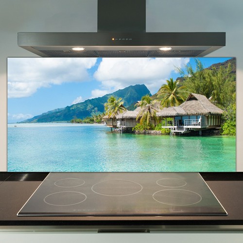 Glass kitchen splashback tile - glass,