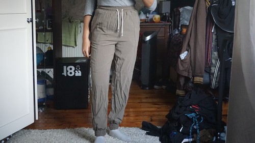 Khaki trousers soft feel - khaki, trousers,