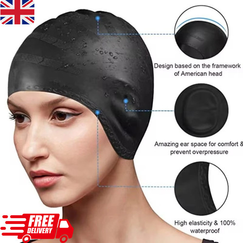 Silicone swimming cap - silicone, ear