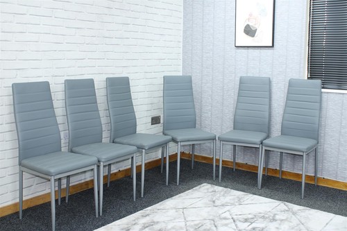Leather dining chairs set 6 - dining,