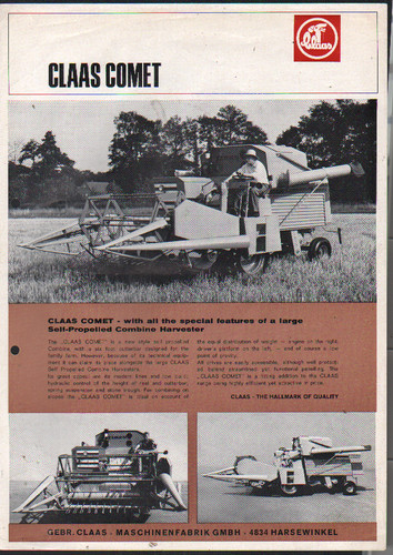 Claas comet combine - claas, brochure