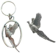 Pheasant Keyring And Pin Badge