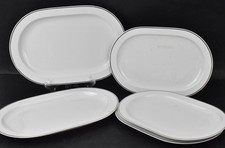Rosenthal Germany Studio Line White Silver Rim Oval Serving Plates x5 