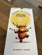 A5 fun highland cow Calendar