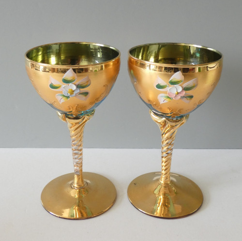 Bohemian czech gilt wine - 2,