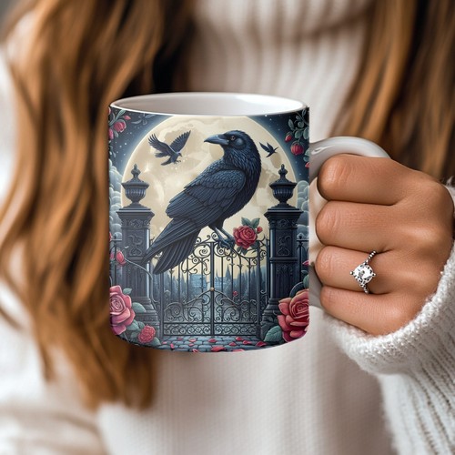 Raven crow 11oz ceramic mug - raven,