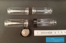 28ml  Clear Glass autoclavable bottle X 140 lined screw cap 72mm x 27mm 8 dram