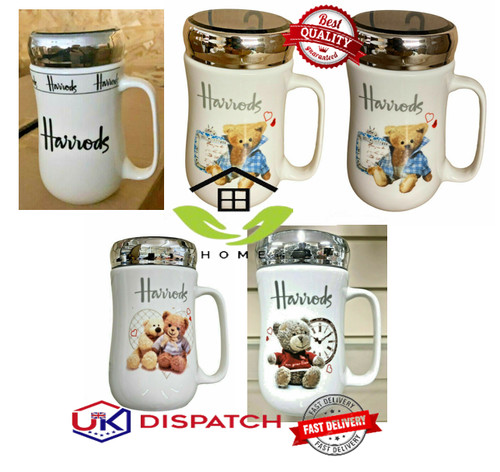 Harrods mug cup with lid - harrods, mug/cup
