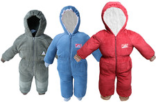 BABY ALL IN ONE KIDS WINTER WARM FLEECE JUMPSUIT SNOWSUIT CHILDRENS BOYS GIRLS