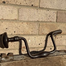 Antique Scotch Brace / Hand Drill Rare Hand Tool Woodworking Iron / Wood Handle