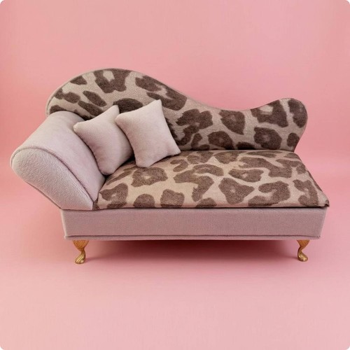 Miniature leopard print sofa - miniature, leopard-print