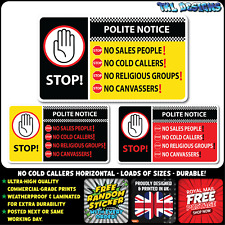 No Cold Calling Door Sticker - Stop Canvassers Sign