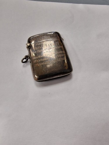 Vintage 1930s silver vesta - silver,