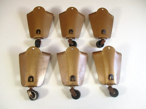 Vintage metal swivel casters - 6,