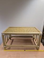 Vintage Cane Bamboo Coffee Table Boho Tiki Mid Century