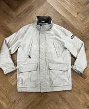 Kickers Rare Mens UK L Waxed Utility Jacket Coat Detach Collar Harrington Cream*